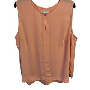 Liz Claiborne Peach XL sleeveless dress tank front button & keyhole detail